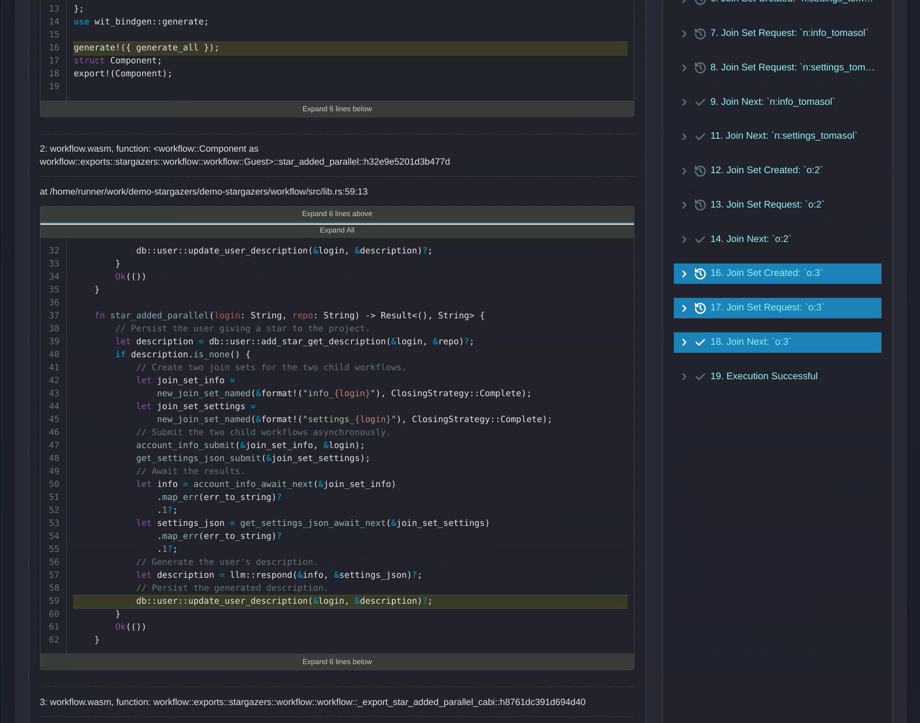 A backtrace viewer
